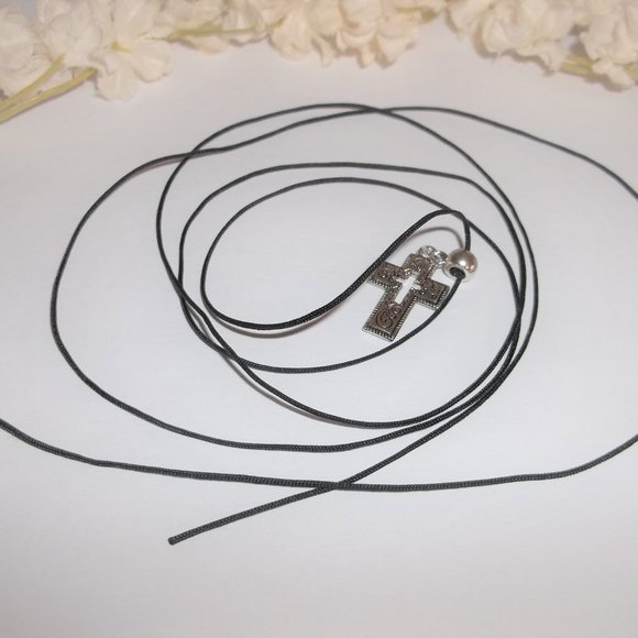 Necklace, Pendant, Cross Necklace, Cross Pendant, Silver Cross Necklace, D353 - Picture 4 of 9